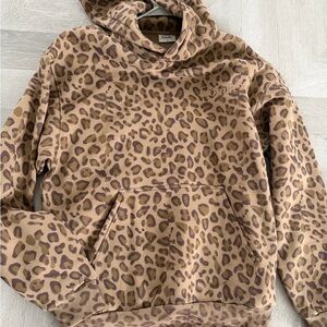 Comfort Animal Print Hoodie Sweater in Brown Leopard